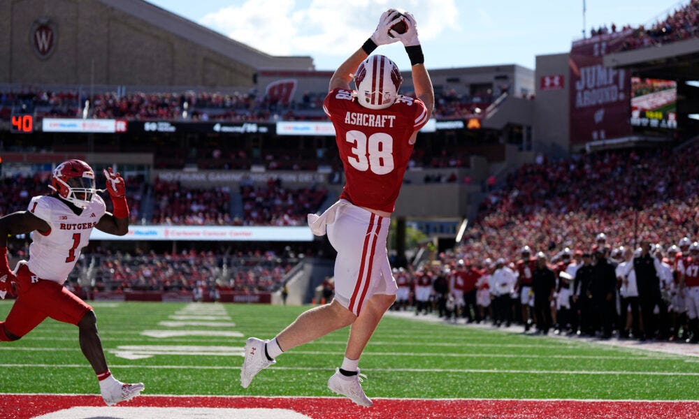 Wisconsin Badgers tight end Tucker Ashcraft