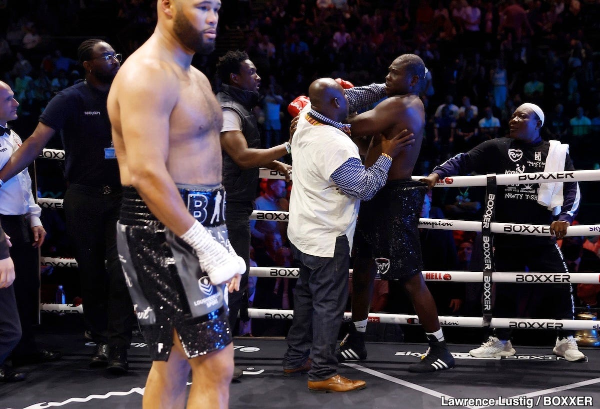 Image: Boxing Results: Frazer Clarke Destroys Tetteh In One, Chaos Erupts As Tetteh Manhandles Referee