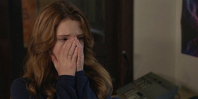 Walker Stella realizes intercom was on during her talk with Augie. Walker Stella realizes intercom was on during her talk with Augie.