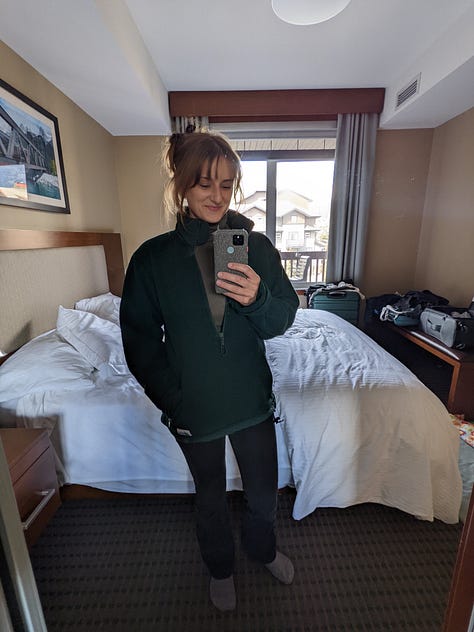 Mirror selfies with different outfit combinations
