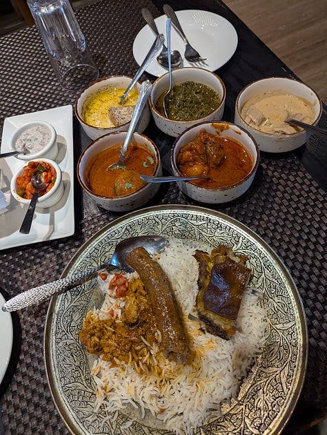 Food served in plates and empty plate