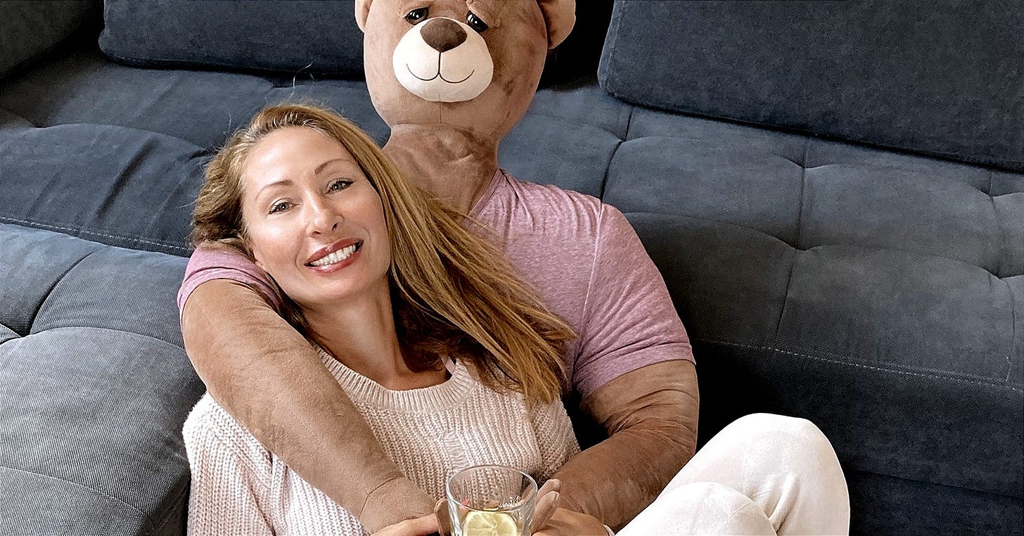 Singles can snuggle this giant emotional support bear Singles can snuggle this giant emotional support bear