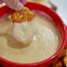 Brown Butter Sage Champagne Cheese Dip & Champagne 