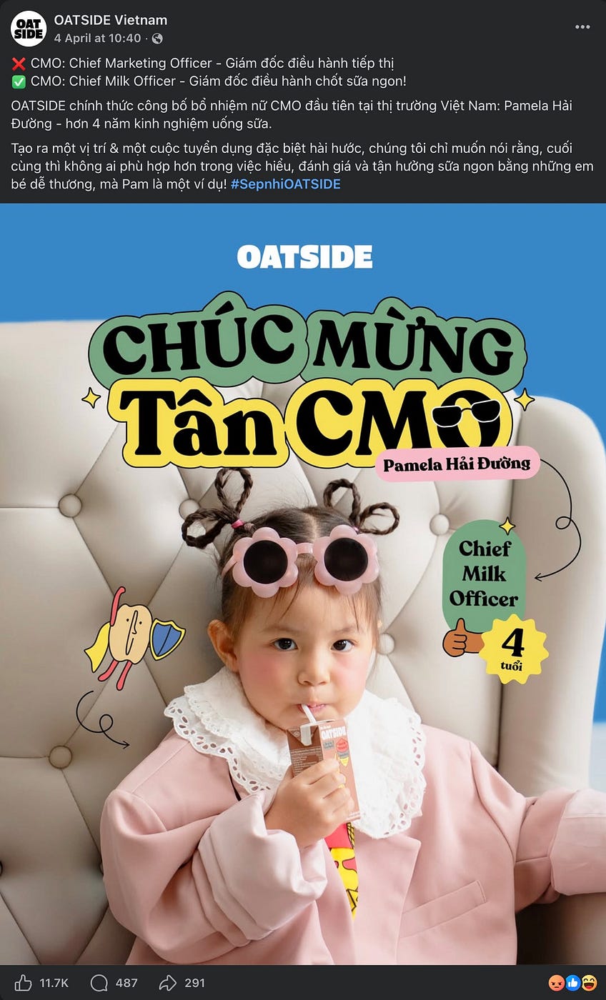 CMO mới của Oatside
