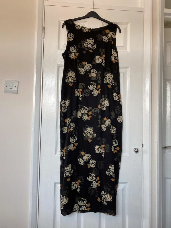 Fully lined semi sheer silk dress from Laura Ashley size 14P 1 Fully lined semi sheer silk dress from Laura Ashley size 14P 1