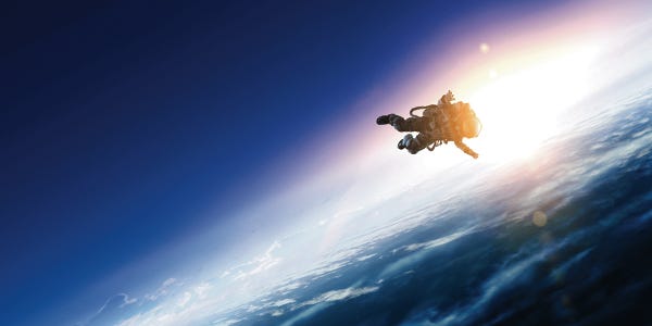 Astronaut free falling