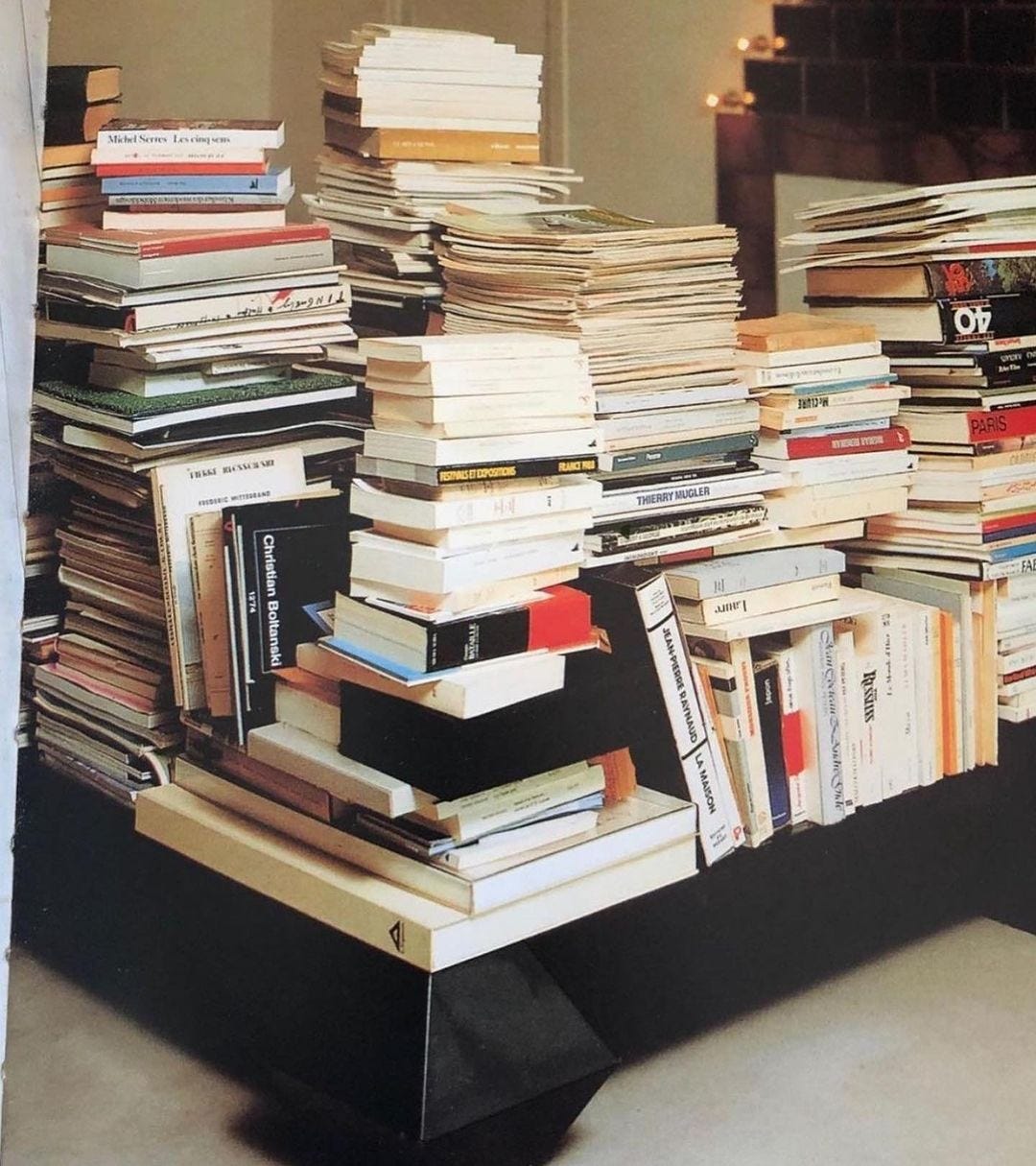 An Instagram  post added on Jan 25, 2024. The author is @theoblist. May present: book, publication, wood, shelving, material property.