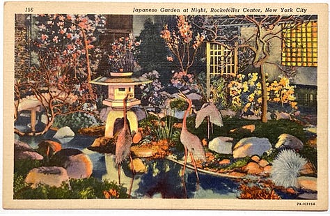 vintage Postcards of Gardens on The Rockefeller Center
