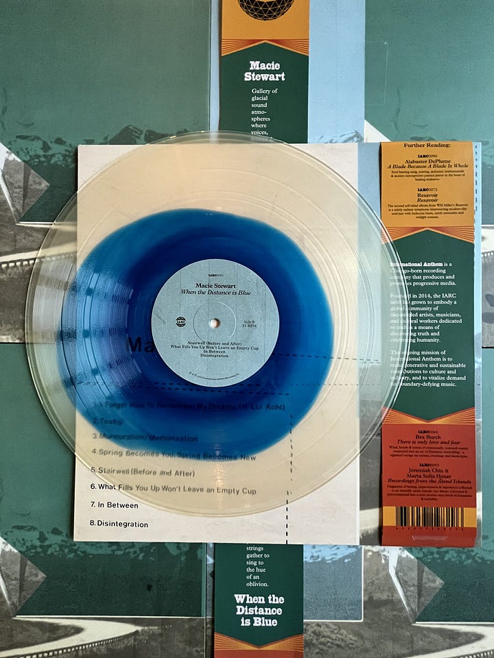 Macie Stewart, When the Distance is Blue, (Limited Edition “Glacial Blue” Color Vinyl, Classic Black Vinyl, CD, Digital album), IARC0093, International Anthem, 2025