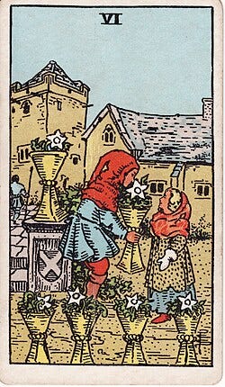 Waite-Smith Tarot, Six of Cups