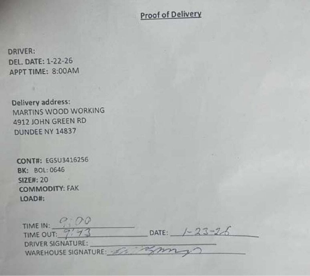 Final Delivery (Proof of Delivery) - China to USA Ocean Freight Case Study - 1×20FT Container Final Delivery (Proof of Delivery) - China to USA Ocean Freight Case Study - 1×20FT Container