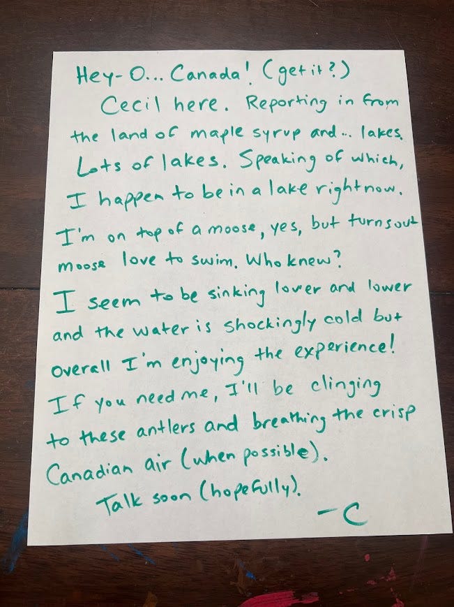 Handwritten letter. Full text in body of story.