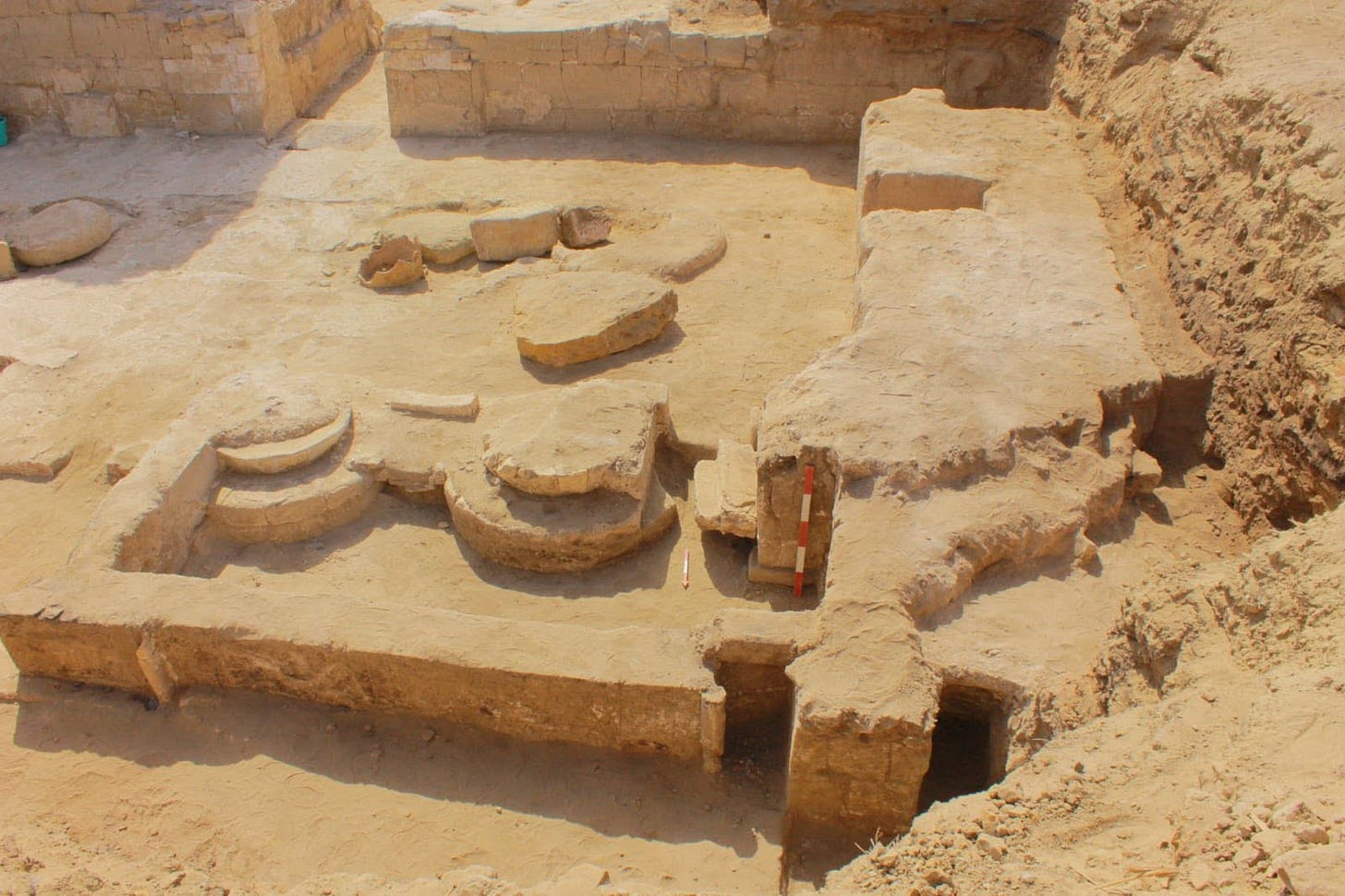 Another view of the newly uncovered structures. Another view of the newly uncovered structures.