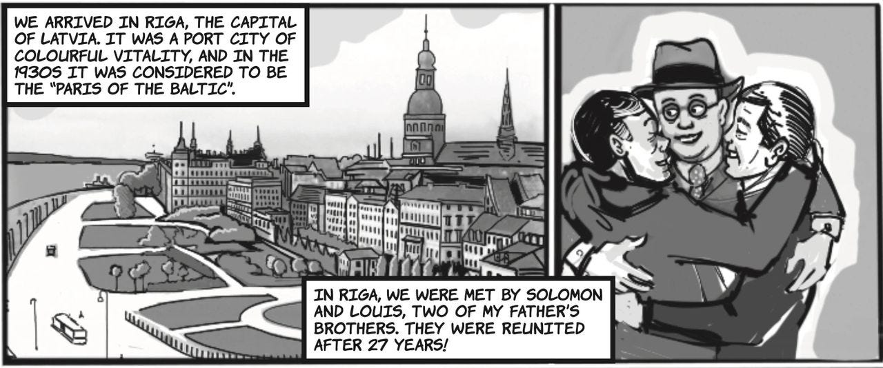 Scenes from The English GI. Bernard's 1937 visit introduced him to the Latvian branch of the Sandler family for the first time.
