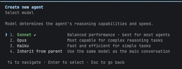 Claude Code subagent model selection — choosing between Haiku, Sonnet, and Opus