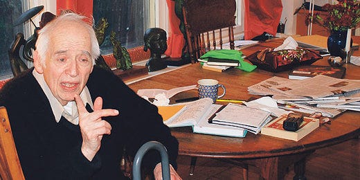Harold Bloom at the Dining Room Table