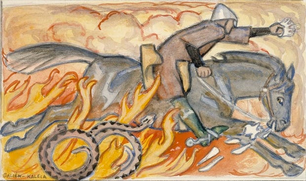 "Knight and the Snake King, Illustration for Seven Brothers" Akseli ...
