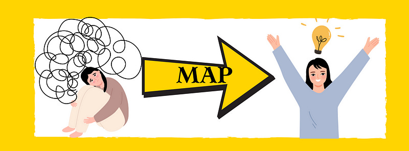 A woman feeling troubled by her mental spirals magically transforms to feeling inspired through MAP