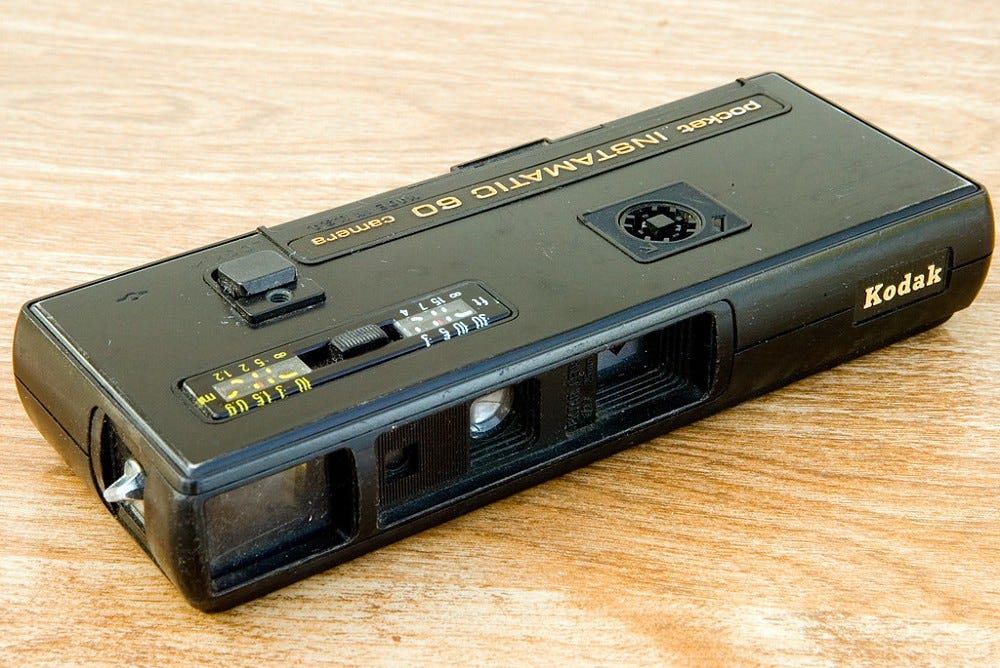 Kodak 110 camera in black.