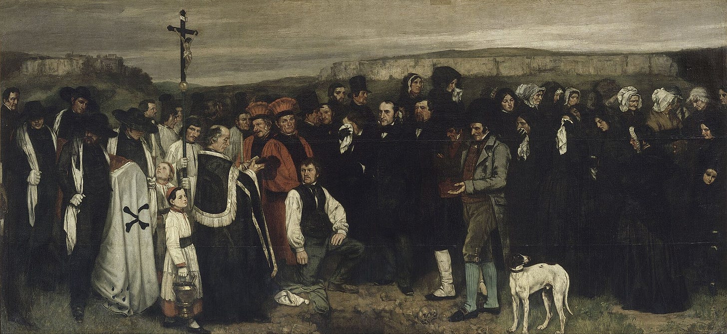 Gustave Courbet, A Burial at Ornans, Musée d'Orsay, Paris Gustave Courbet, A Burial at Ornans, Musée d'Orsay, Paris