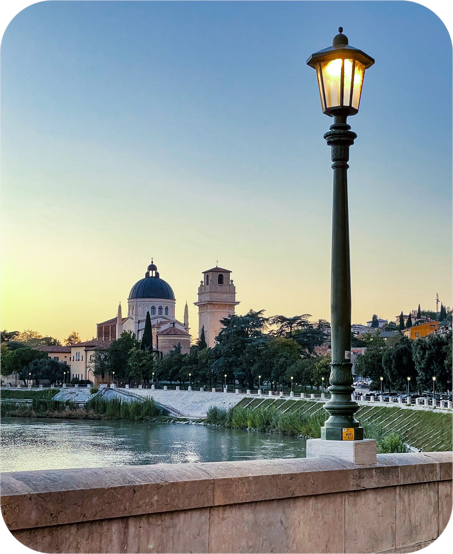 Verona, Italy at sunset