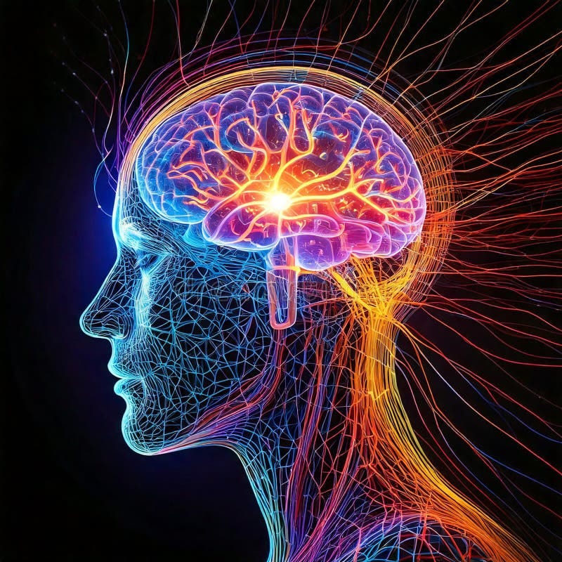 AI and Neuroscience Concept: Digital Brain Pathways on a Realistic Face  Stock Illustration - Illustration of intelligence, consciousness: 358620961