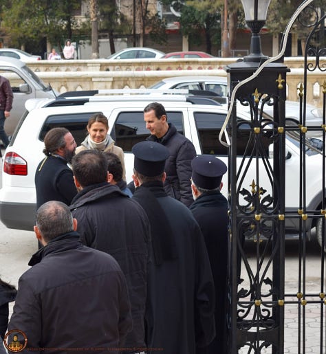 Το προεδρικό ζεύγος στο ελληνορθόδοξο Μητροπολιτικό Ναό Προφήτη Ηλία στο Χαλέπι