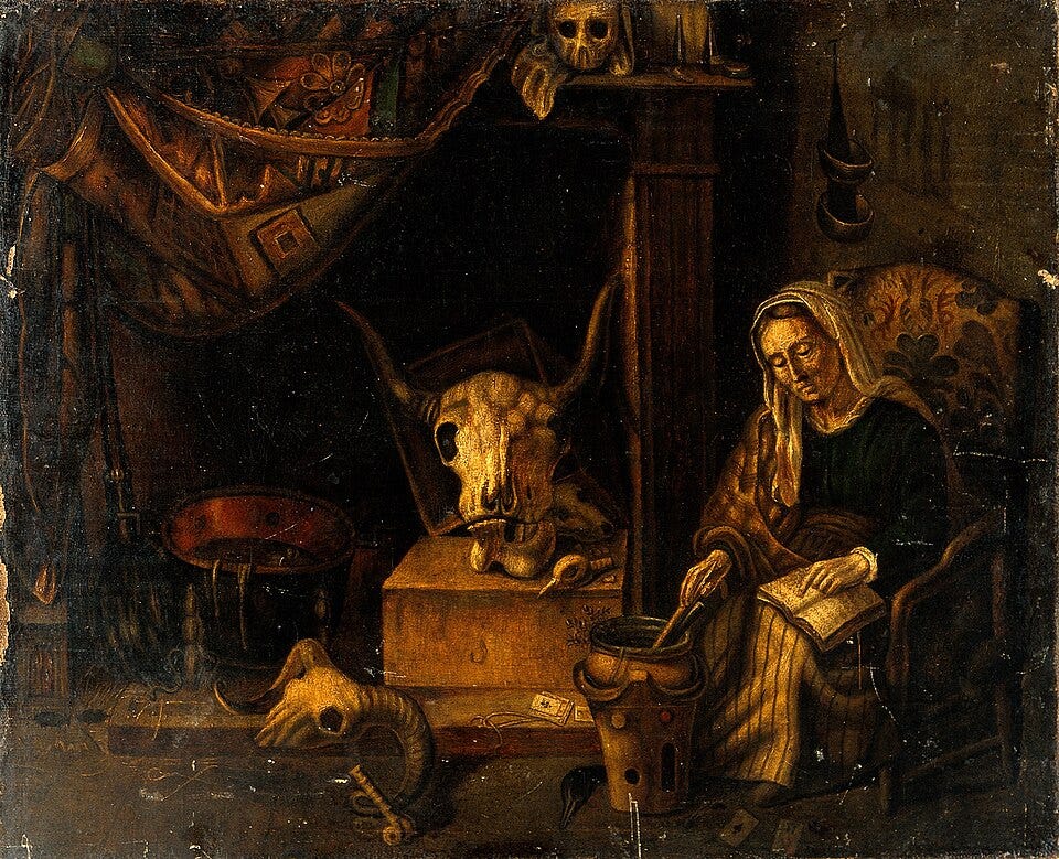 File:A witch. Oil painting. Wellcome V0017675.jpg
