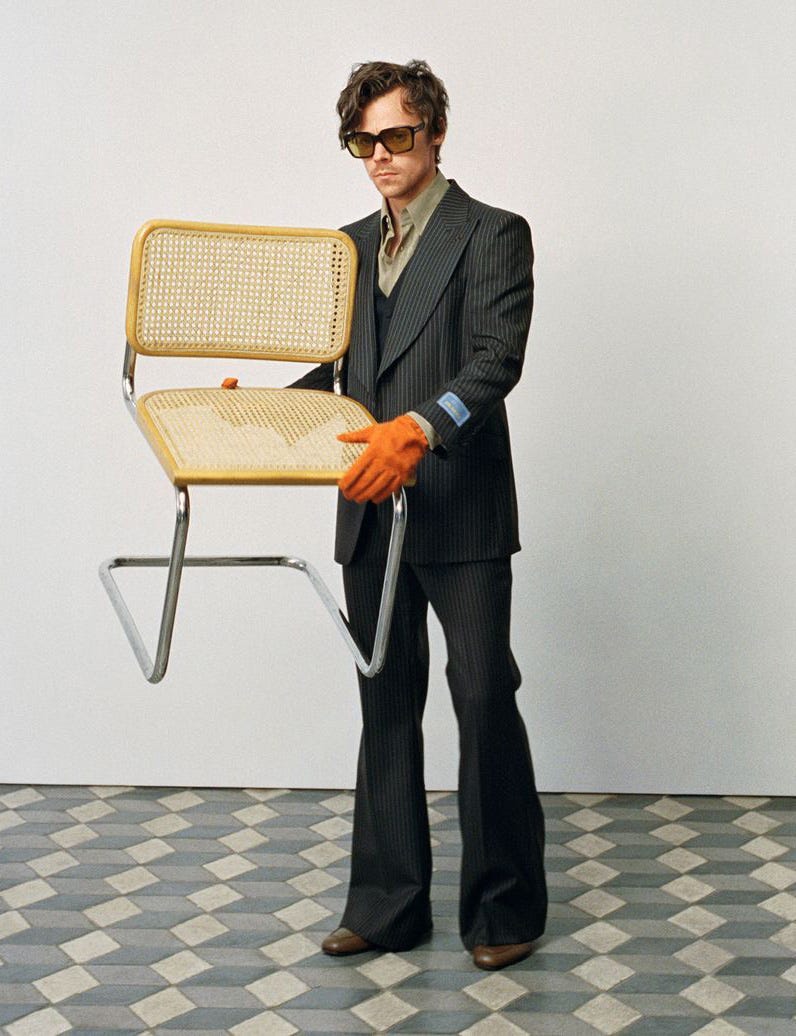 Harry Styles with Cesca Chair - Marcel Breuer 