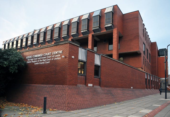 Court building with red bricks in Leeds