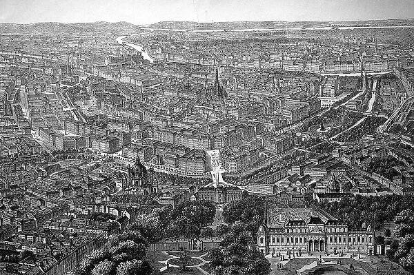 Birds eye view of Vienna, c. 1890, digitally restored Birds eye view of Vienna, c. 1890, digitally restored