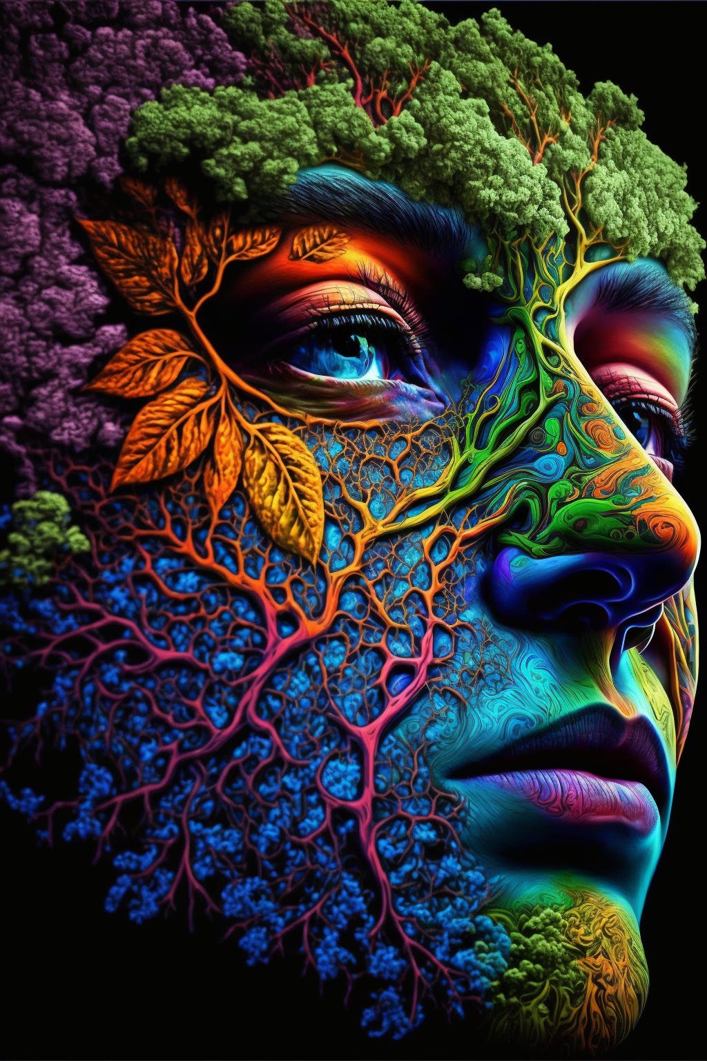 when nothing make sense close your eyes and shut the world to a distant hum only then you will see what truly matters, psychedelic, hyper details, rich colors, photograph,