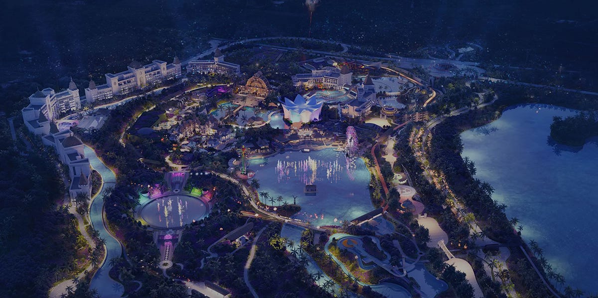 Rendering of BON Luxury Theme Park at VidantaWorld in Mexico