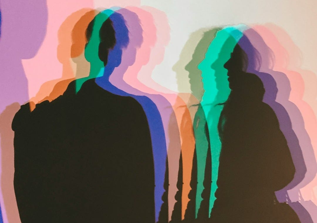 man and woman standing artwork