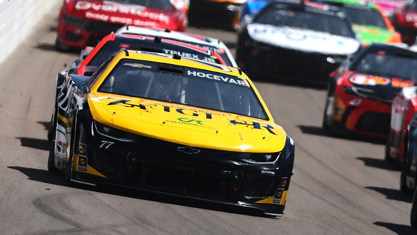 Carson Hocevar career best NASCAR Cup finish eighth at Gateway 2024 NASCAR Cup rookie of the year battle