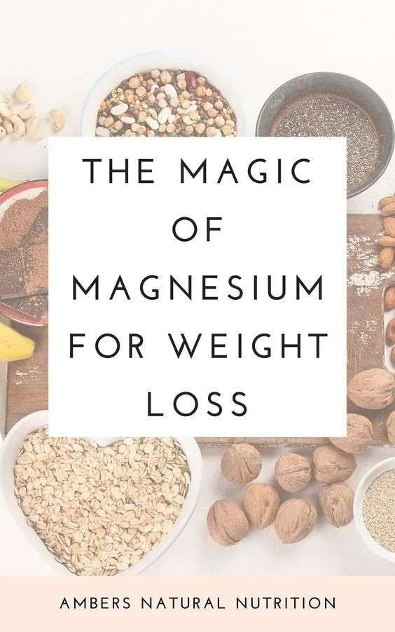 Pinterest image about magnesium for weight loss and magnesium rich foods in the photo