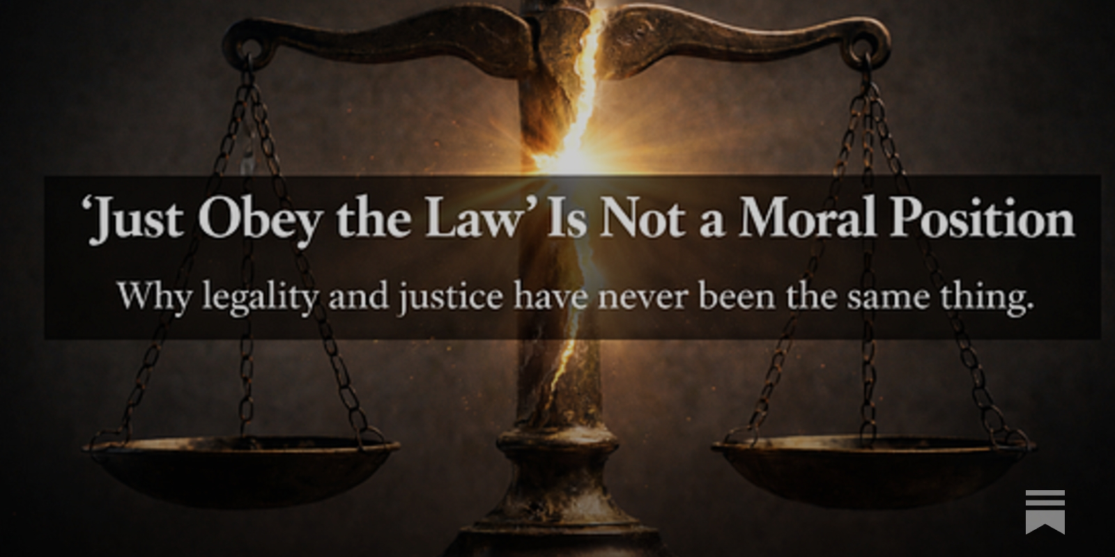 Just Obey the Law Is Not a Moral Position