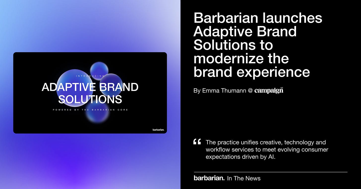Barbarian launches Adaptive Brand Solutions to modernize the brand experience
