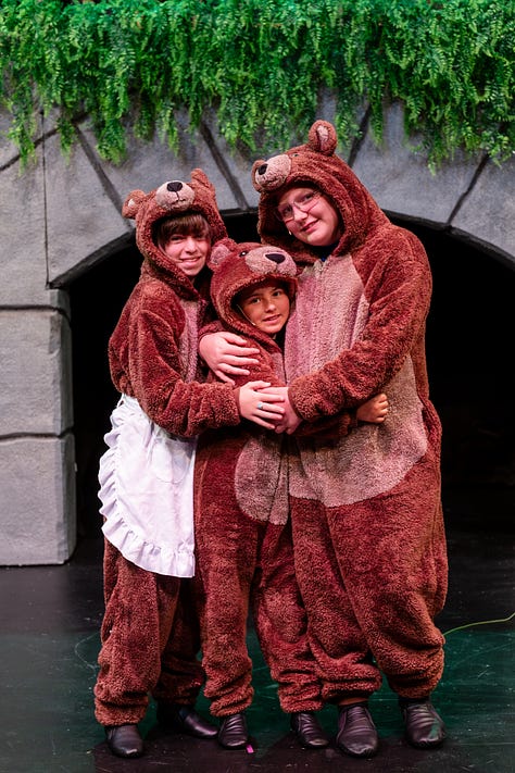 Images from the three 2026 spring productions: Beetlejuice Jr., Shrek Jr., Peter Pan Jr. 