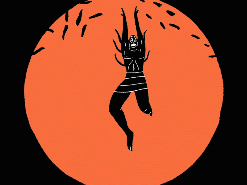 An orange and black animation of Icarus from Greek Mythology flying too close to the sun, his wings burn off, and then he falls. An orange and black animation of Icarus from Greek Mythology flying too close to the sun, his wings burn off, and then he falls.