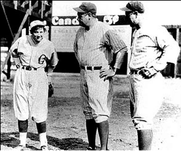 Jackie Mitchell sizing up The Babe Jackie Mitchell sizing up The Babe