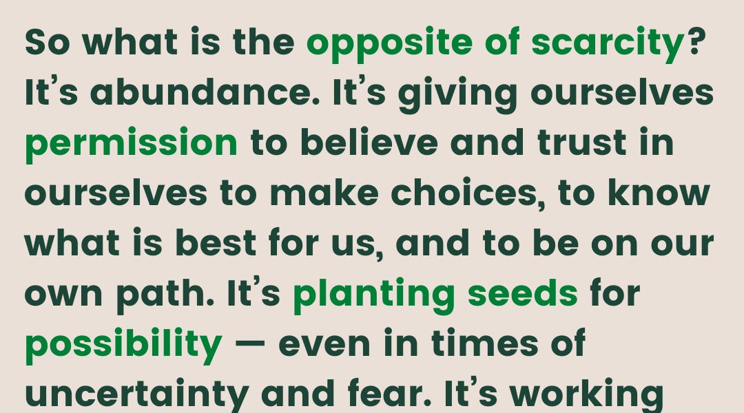 Shifting from scarcity mindset to abundance mindset