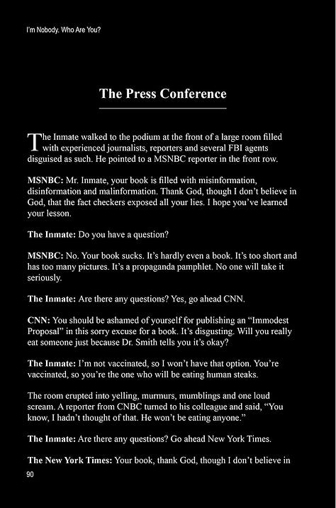 Sample pages from the new book, I'm Nobody. Who Are You? Can We Save the World?