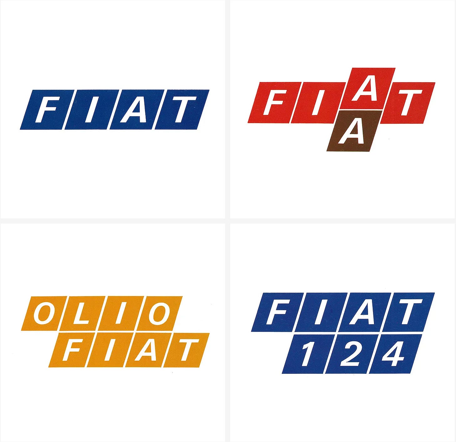 FIAT logo design, Armin Vogt, 1968, LogoArchive, Logo Histories