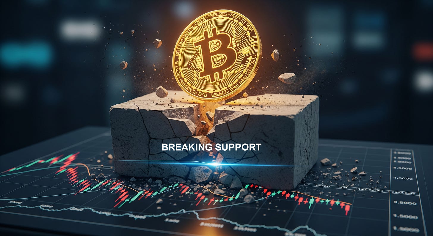 Bitcoin breaking support in Elliott Wave Theory