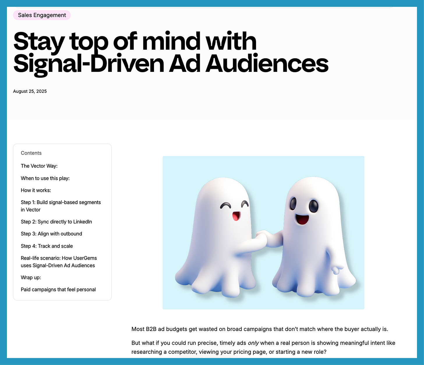 B2B content marketing example: Vector's Proven Playbooks