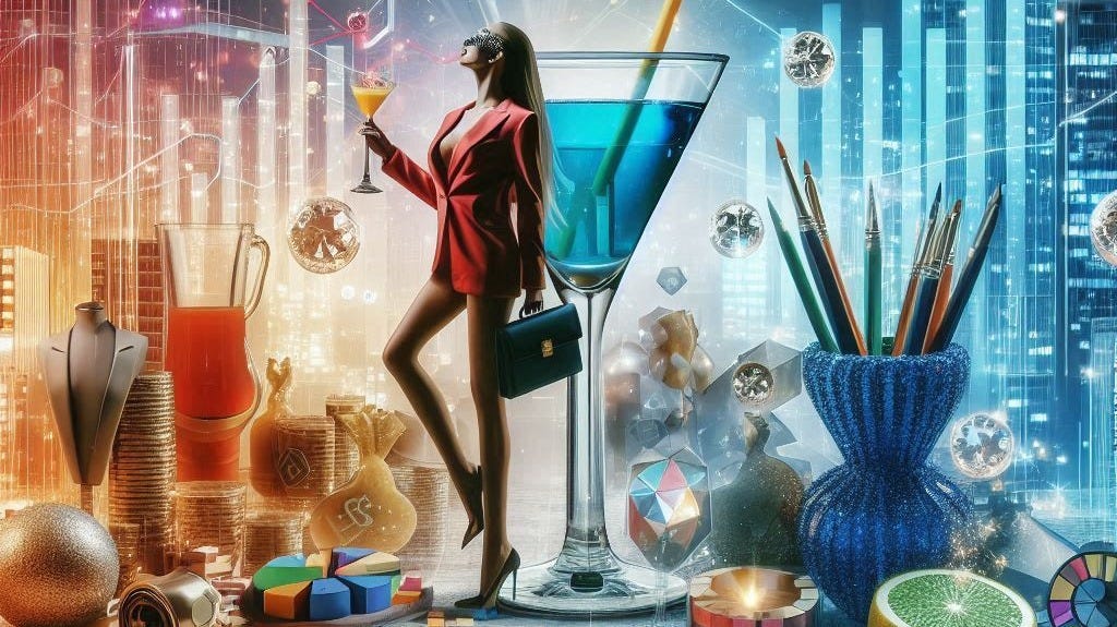 Glamour in Business Analytics with cocktail party flair