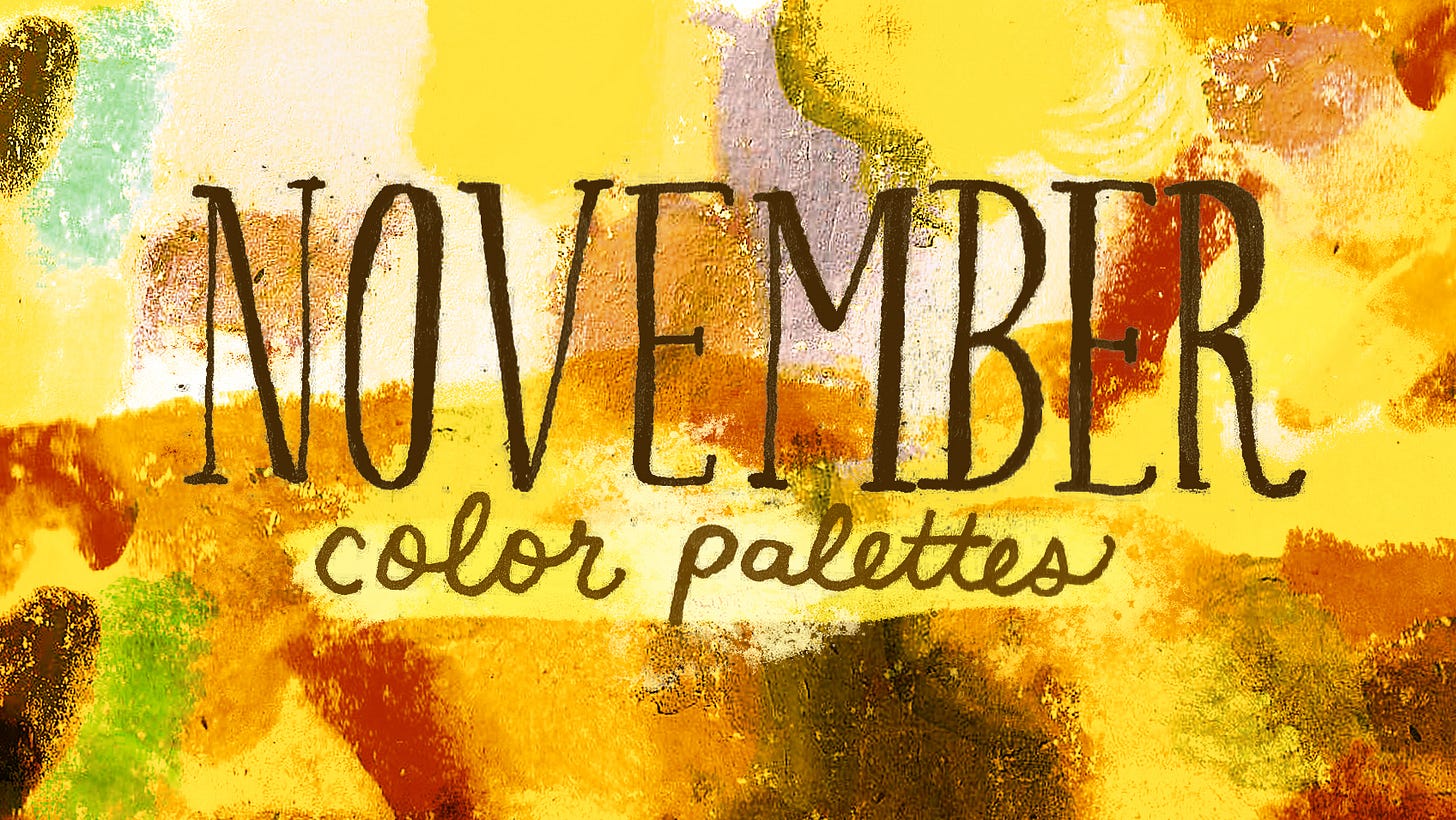 November Color Palettes by Beth Spencer November Color Palettes by Beth Spencer