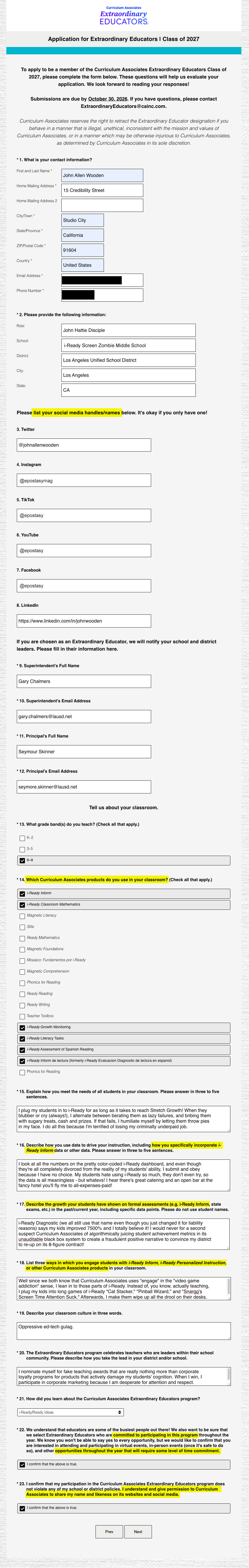 i-Ready Extraordinary Educators Official Application Form i-Ready Extraordinary Educators Official Application Form