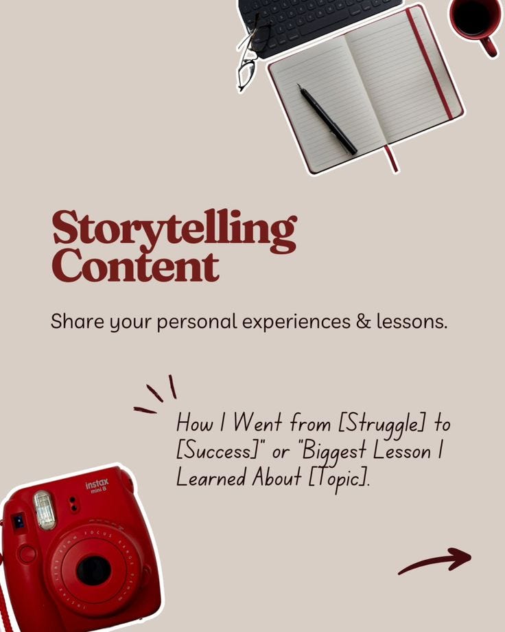 This may contain: a red camera sitting next to an open book